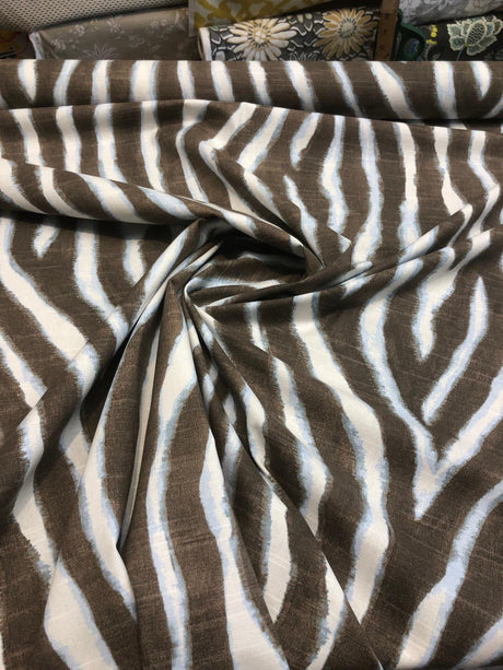 Zany Zebra Ice Blue Cotton Fabric - Zebra Print, 56" Width (1 Yard)