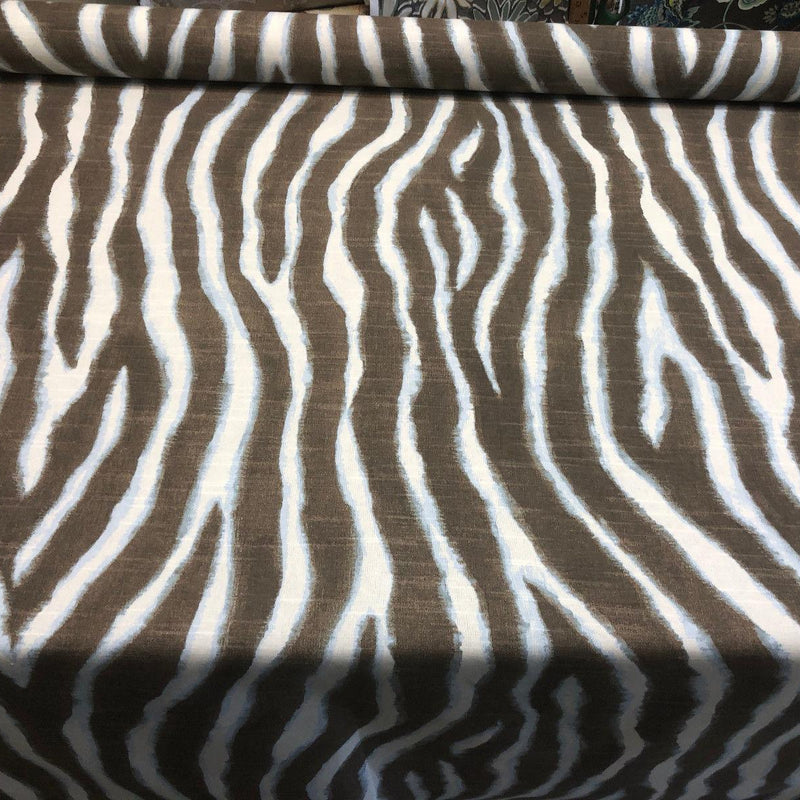 Zany Zebra Ice Blue Cotton Fabric - Zebra Print, 56" Width (1 Yard)