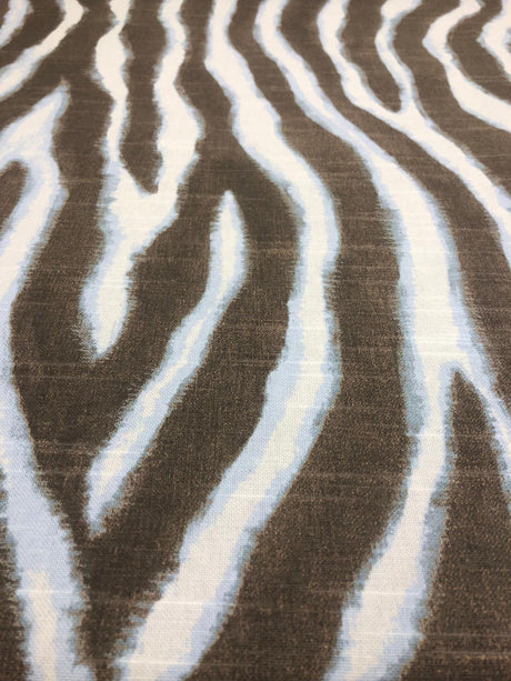 Zany Zebra Ice Blue Cotton Fabric - Zebra Print, 56" Width (1 Yard)