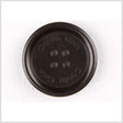 Plastic 4-Hole Button by Calvin Klein - 32L/20mm - Black Designer Logo Rolled Rim