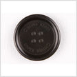 Plastic 4-Hole Button by Calvin Klein - 30L/19mm - Black Designer Logo Rolled Rim