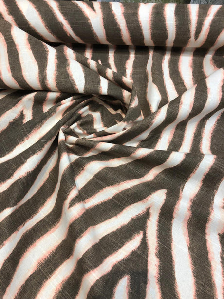 Zany Zebra Blush Cotton Fabric - Zebra Print, Blush Pink, 56" Width (1 Yard)