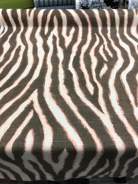 Zany Zebra Blush Cotton Fabric - Zebra Print, Blush Pink, 56" Width (1 Yard)