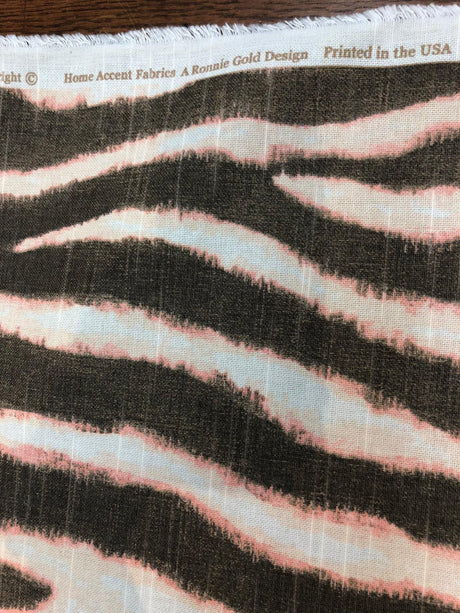 Zany Zebra Blush Cotton Fabric - Zebra Print, Blush Pink, 56" Width (1 Yard)