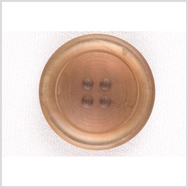 Plastic 4-Hole Button - 40L/25.5mm - Translucent Light Brown