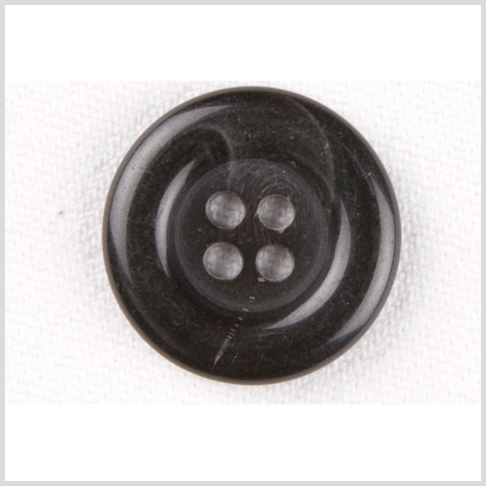 Plastic 4-Hole Button - 28L/18mm - Black Tire Rim