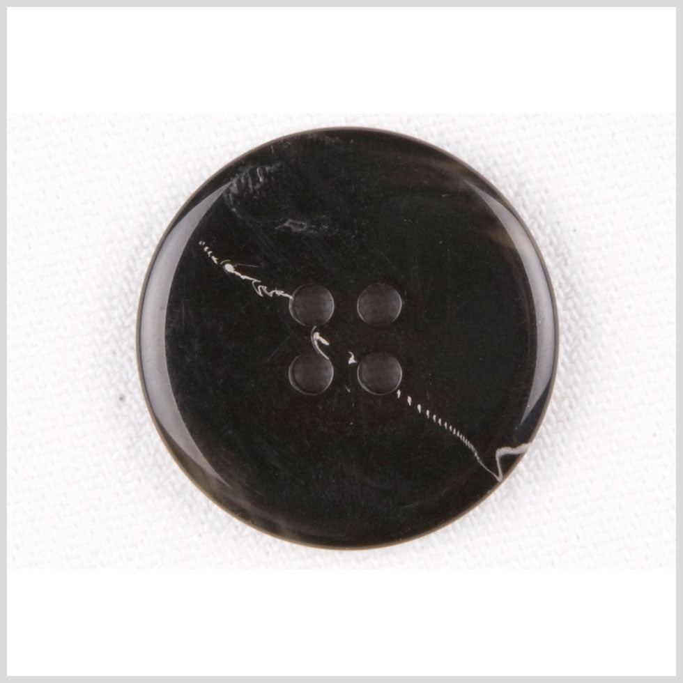Plastic 4-Hole Button - 40L/25.5mm - Black, Brown and White Swirls