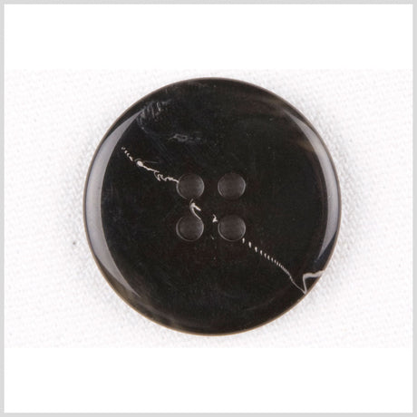 Plastic 4-Hole Button - 40L/25.5mm - Black, Brown and White Swirls