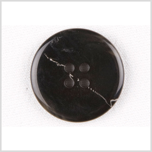 Plastic 4-Hole Button - 40L/25.5mm - Black, Brown and White Swirls