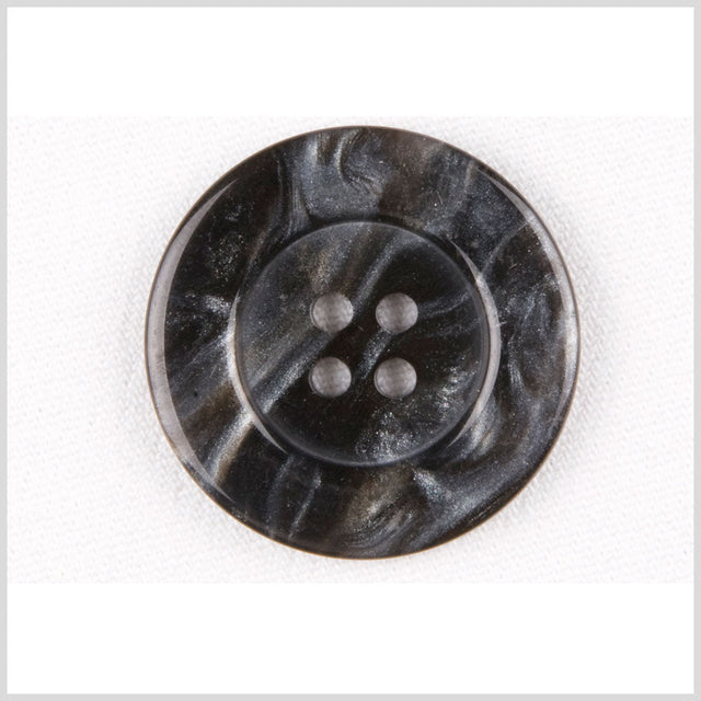 Black and Gray Abstract 4-Hole Plastic Button - 36L/23mm