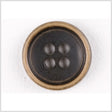 Plastic 4-Hole Button - 44L/28mm - Black with Gold Rim