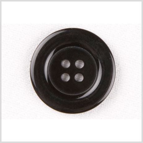 Plastic 4-Hole Button - 40L/25.5mm - Shiny Black Tire Rim