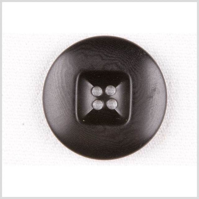 Plastic 4-Hole Button - 40L/25.5mm - Black Wood Grain and Square Center