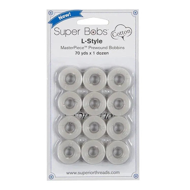Cotton Pre-Wound Bobbins #151 Canvas L Style 12 Pack
