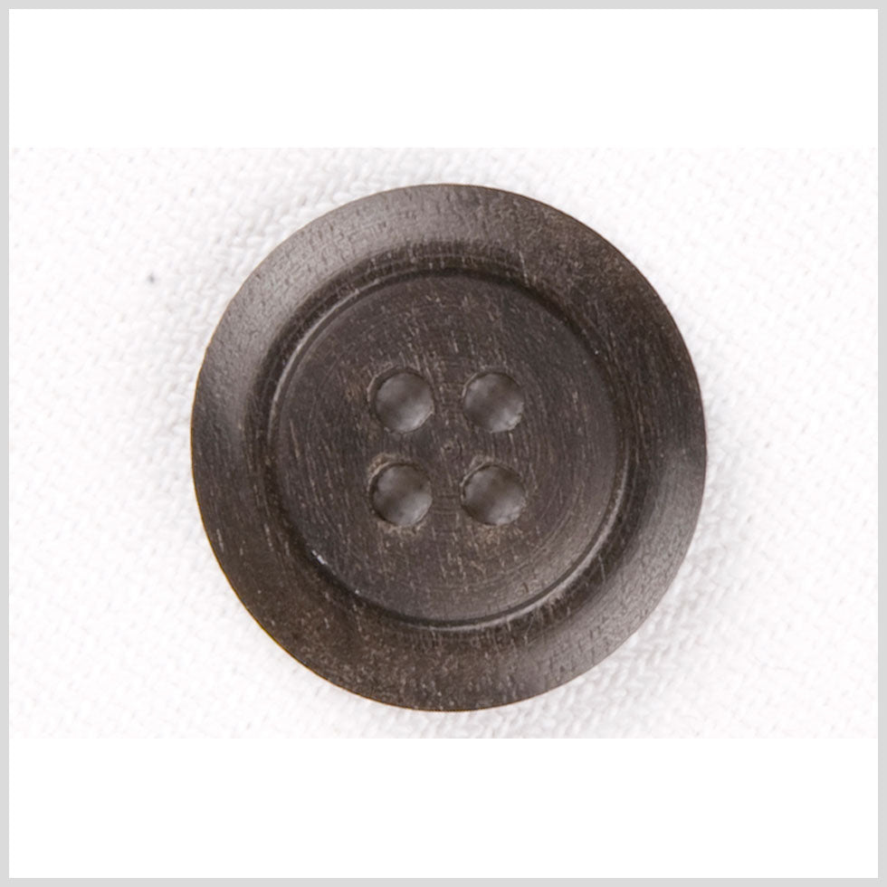 Plastic 4-Hole Button - 30L/19mm - Black Distressed Wood Look