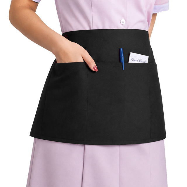 Front-of-the-House Waist Apron 22" Wide x 11" Long, Black