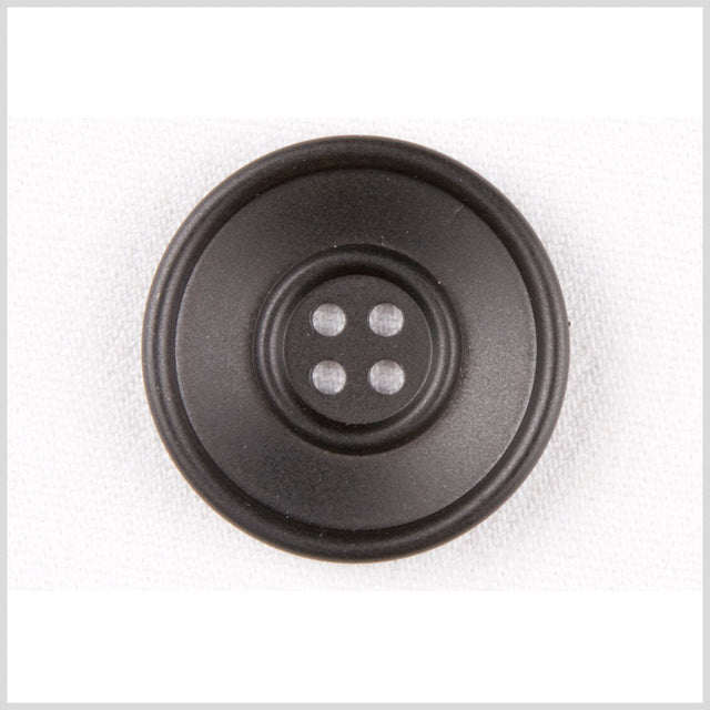 Plastic 4-Hole Button - 50L/32mm - Black Double Rim
