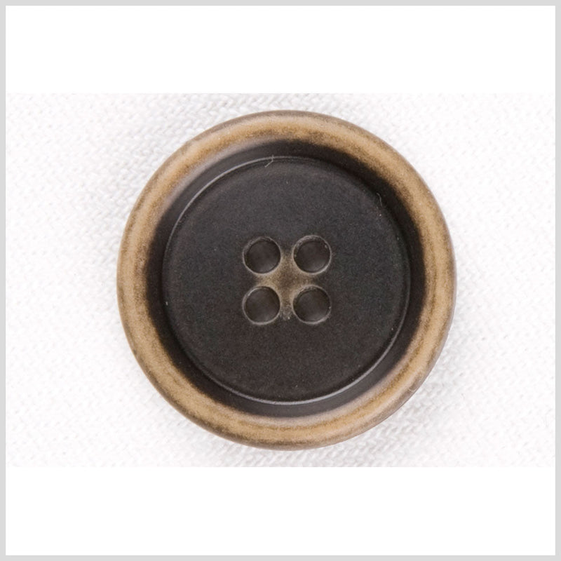Black and Brown Plastic Button - 36L/23mm