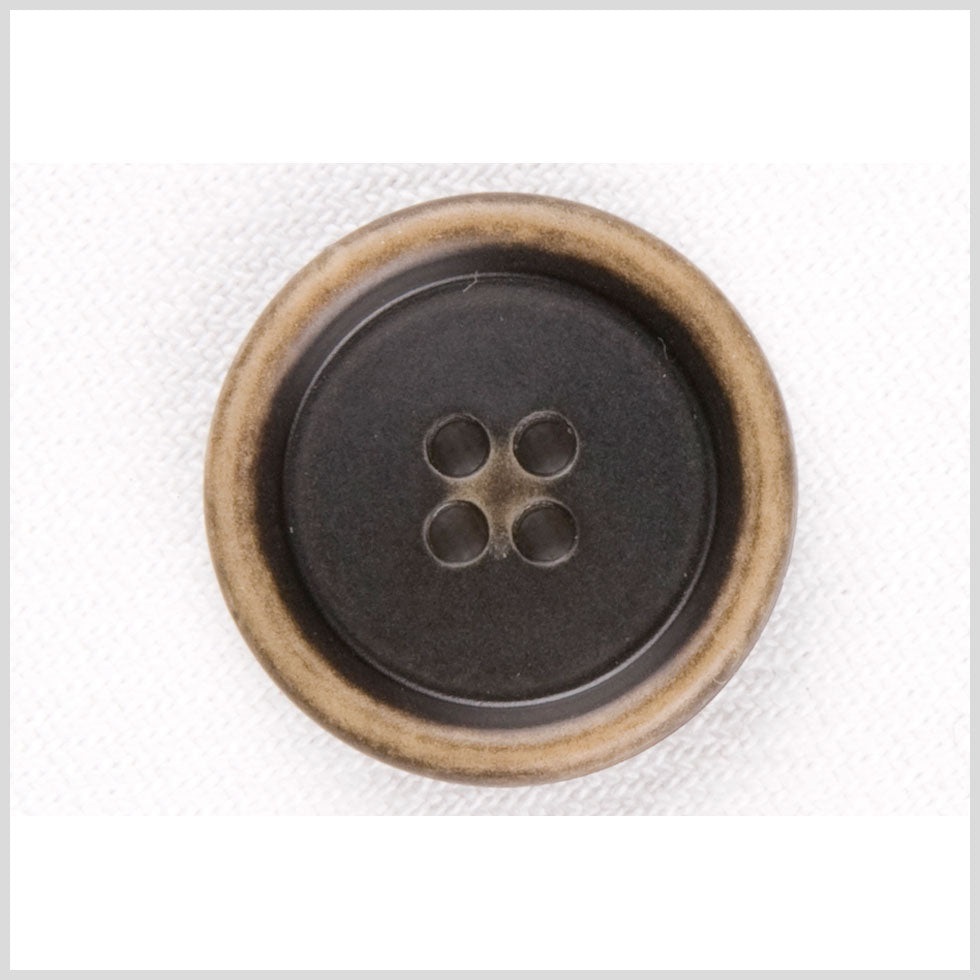 Black and Brown Plastic Button - 36L/23mm