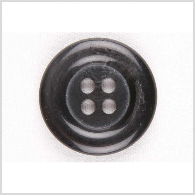 Plastic 4-Hole Button - 50L/32mm - Black Chunky Rolled Rim