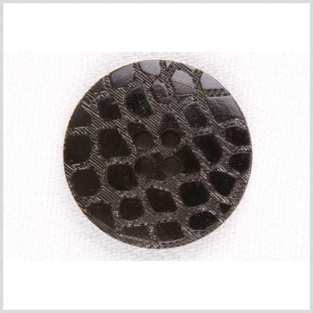 Plastic Button - 36L/23mm - Black Animal Spots Engraved