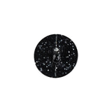 Plastic Shank Back Button - 24L/15mm - Black Dome Shaped with Silver Glitter