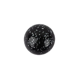 Plastic Shank Back Button - 24L/15mm - Black Dome Shaped with Silver Glitter