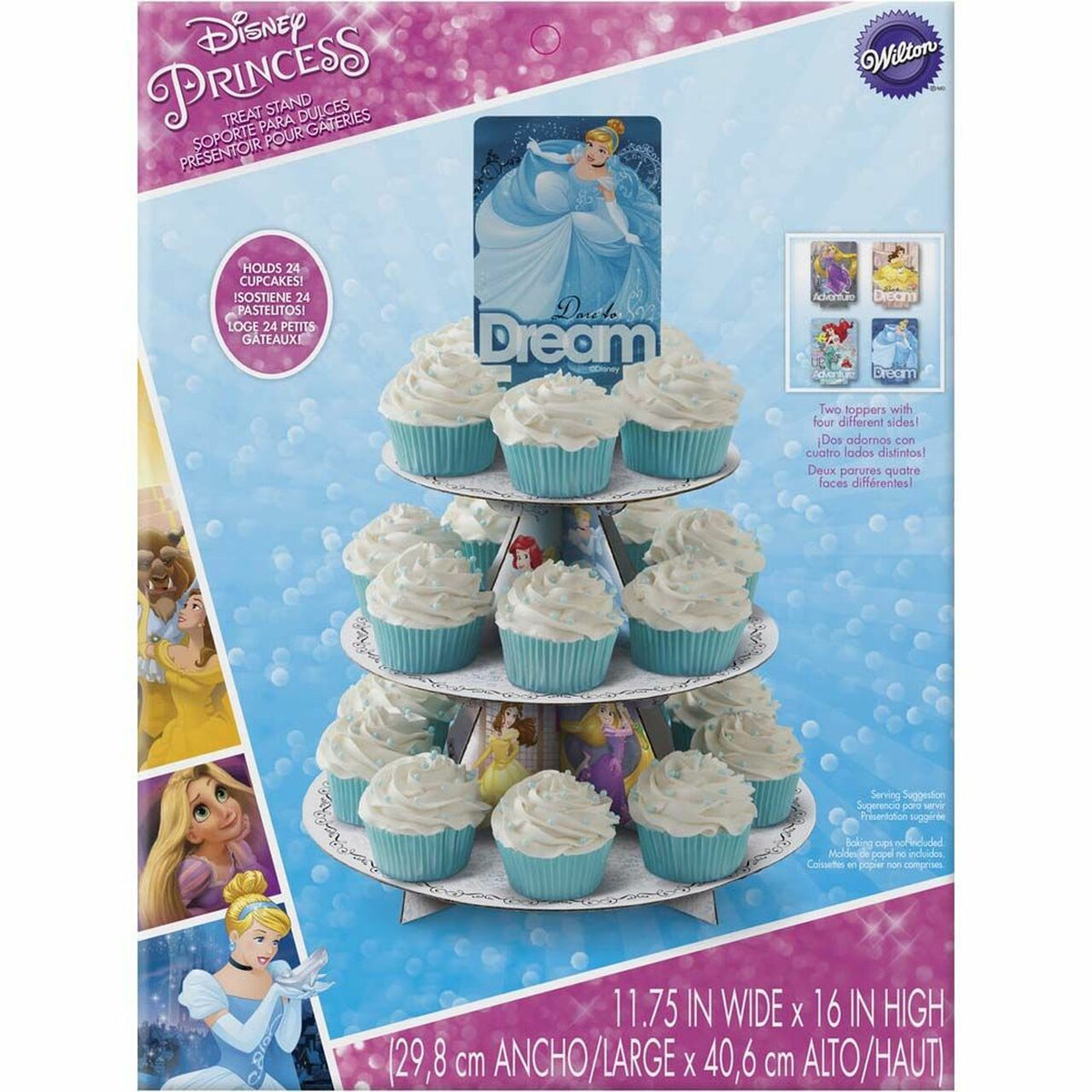 Wilton Disney Princess 3-Tier Cupcake and Treat Stand – Holds 24 Cupcakes