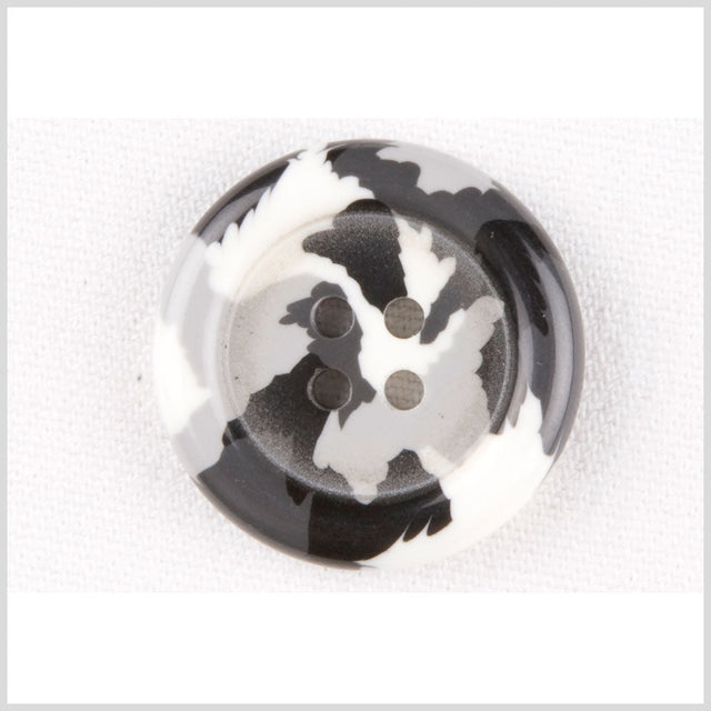 Black/White/Gray Plastic Button - 44L/28mm