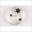 Plastic 2-Hole Button - 36L/23mm - Clear with Black 6-Point Stars