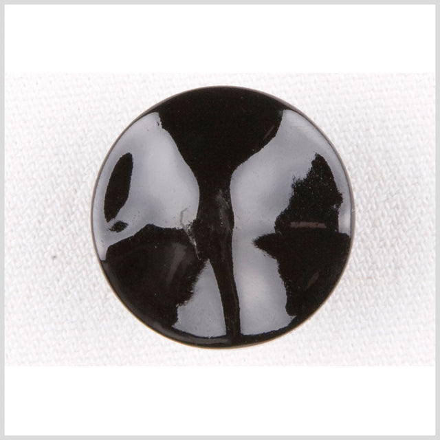 Plastic Shank Back Button - 24L/15mm - Shiny Black