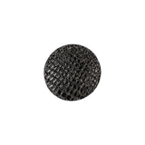 Plastic Shank Back Button - 24L/15mm - Black Alligator Skin Embossed