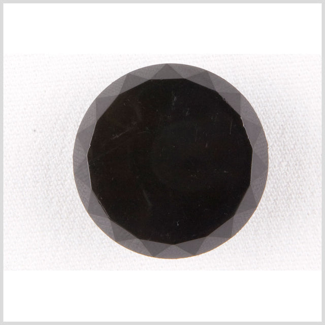 Plastic Shank Back Button - 36L/23mm - Black Faceted Edge