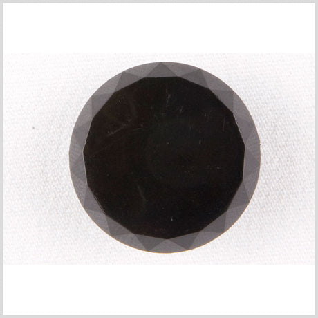 Plastic Shank Back Button - 40L/25.5mm - Black Faceted Edge