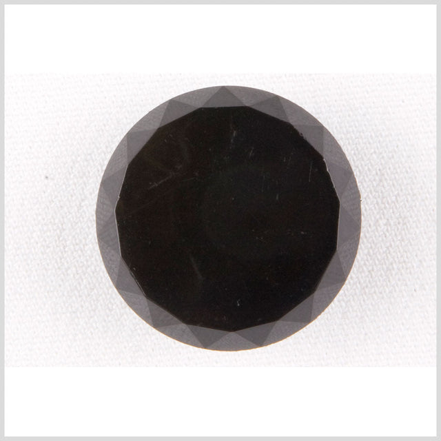 Plastic Shank Back Button - 40L/25.5mm - Black Faceted Edge