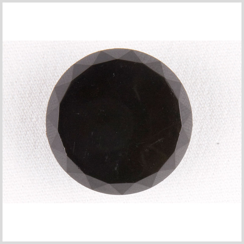 Plastic Shank Back Button - 48L/30.5mm - Black Faceted Edge