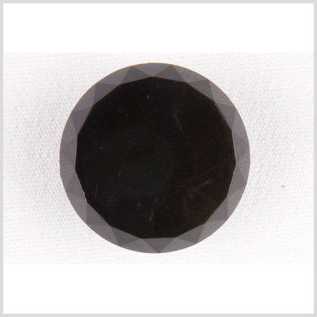 Plastic Shank Back Button - 48L/30.5mm - Black Faceted Edge