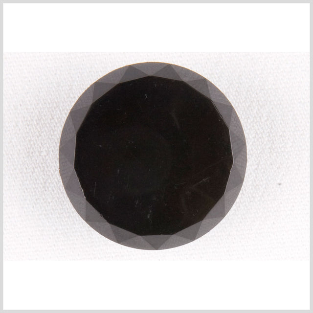 Plastic Shank Back Button - 48L/30.5mm - Black Faceted Edge