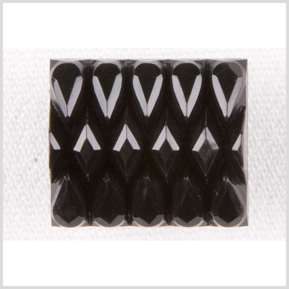 Black Faceted Plastic Shank Back Button - 32L/20mm