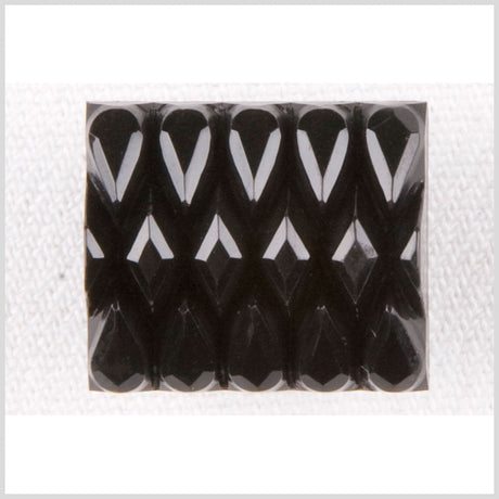 Black Faceted Plastic Shank Back Button - 32L/20mm