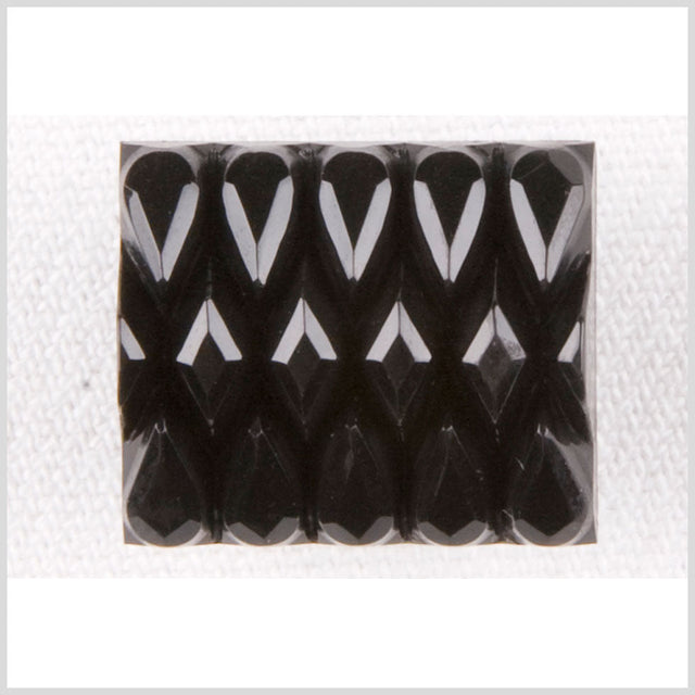 Black Faceted Plastic Shank Back Button - 32L/20mm