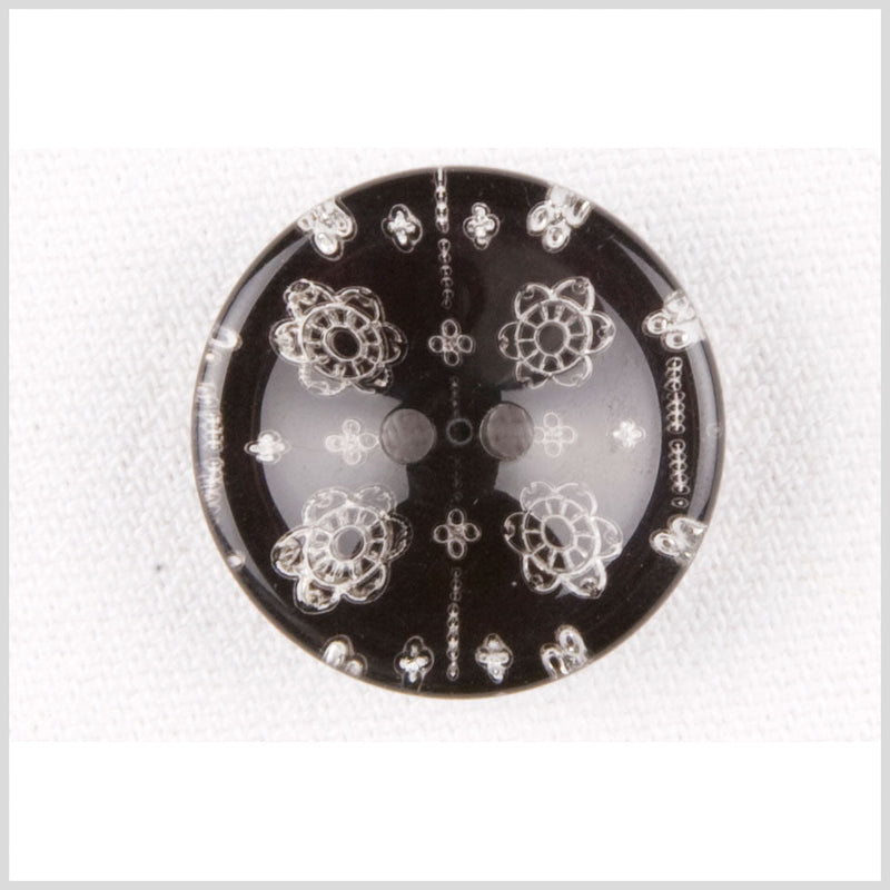 Black/Clear Plastic Button - 28L/18mm