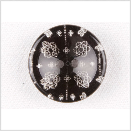 Black/Clear Plastic Button - 28L/18mm