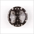 Plastic 2-Hole Button - 36L/23mm - Black and Clear Little Flowers