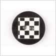 Black/White Plastic Button - 40L/25.5mm