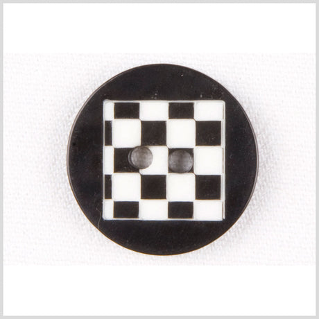 Black/White Plastic Button - 40L/25.5mm