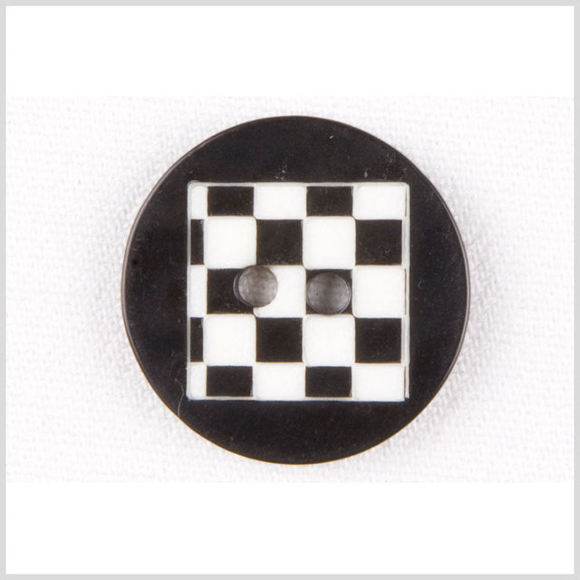 Black/White Plastic Button - 40L/25.5mm