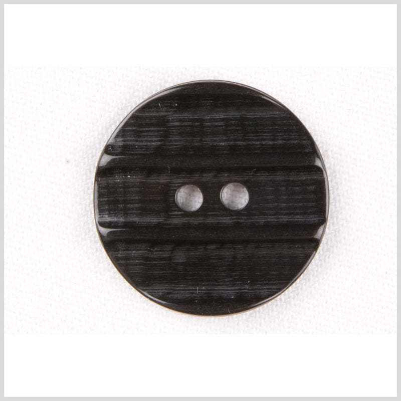 Plastic 2-Hole Button - 44L/28mm - Black Embossed Ridges