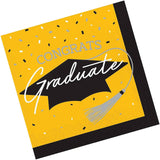 Creative Converting School Spirit Yellow Graduation Dinner Napkins – 108ct