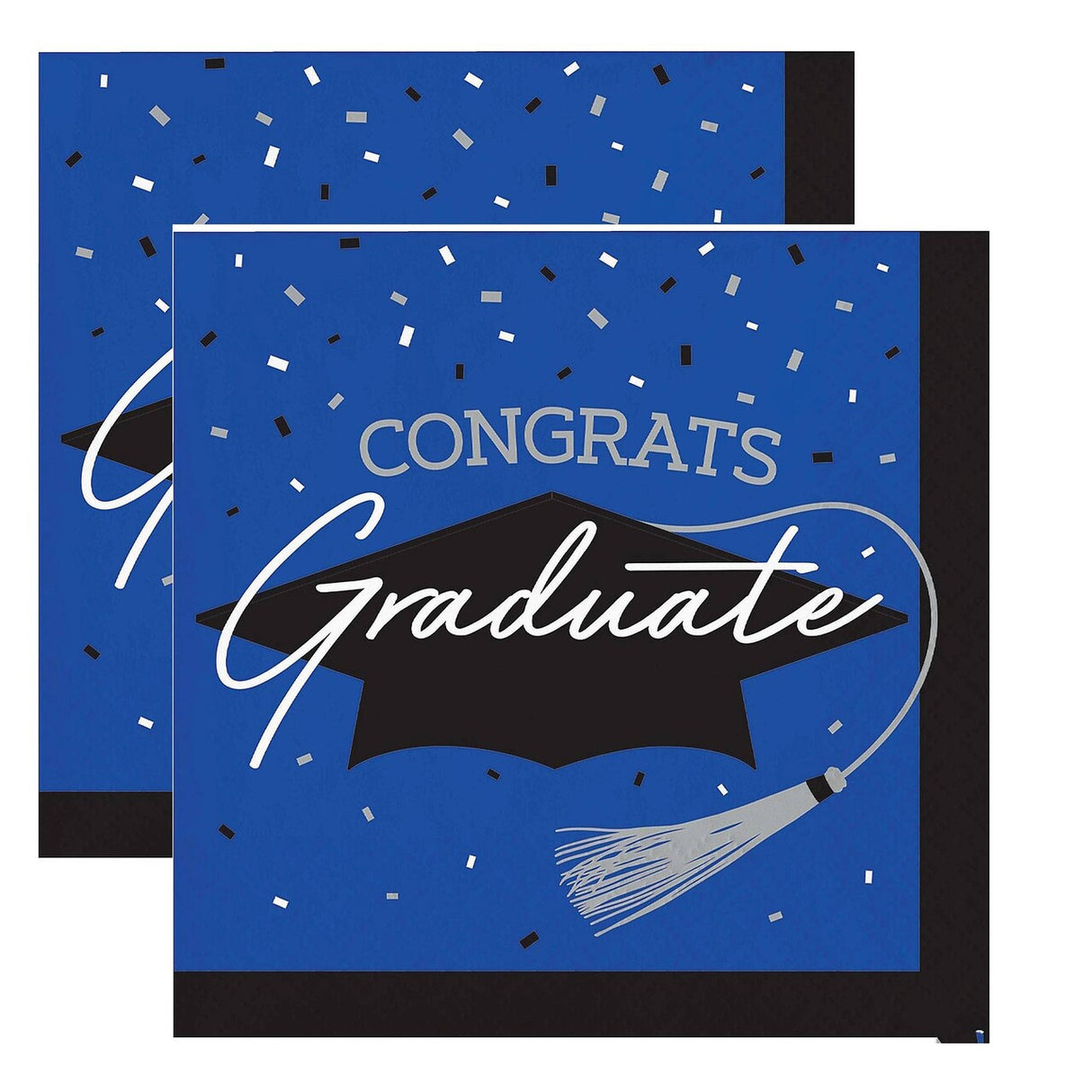 Creative Converting School Spirit Blue Graduation Beverage Napkins – 108ct